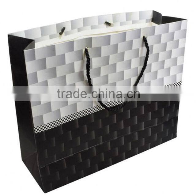 High Quality White Black Color Gift Tote Shopping Bags Design Luminaries Paper Bag B248