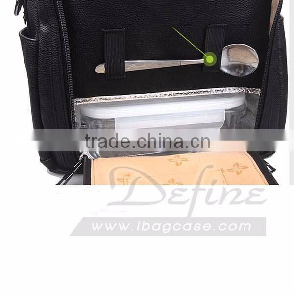 High quality leather Insulated Lunch cooler bag for business man