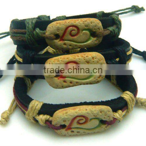 Professional leather production,lovers common used bracelet jewellery colored print with an arrow wearing heart AL0041