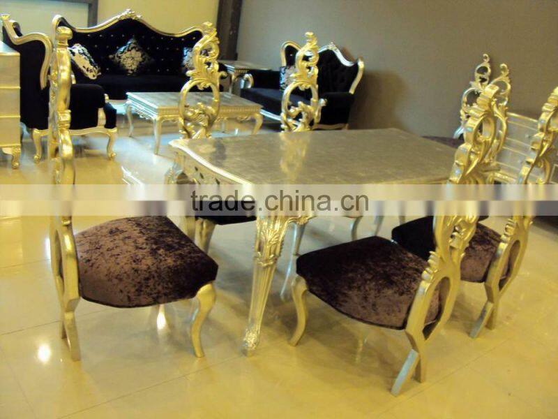 Marble dining table with classic chair D1019