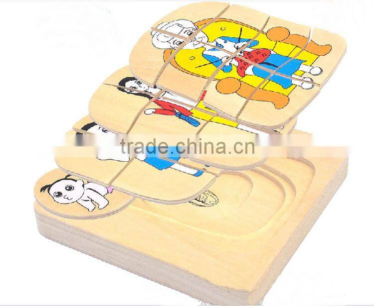 New Style Grandma & Grandpa 5 Layer Puzzle OEM Educational Wooden Kids Toys Puzzles MDD-1102