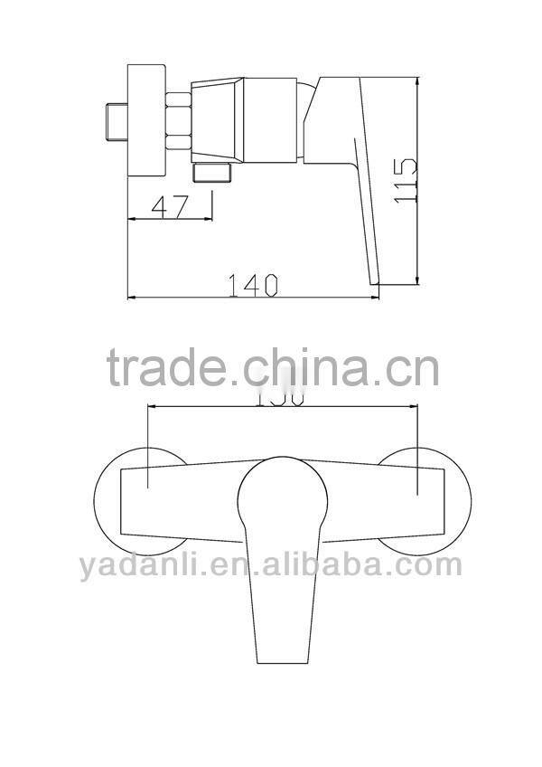 wall mounted chrome zinc alloy handle brass bath shower mixers