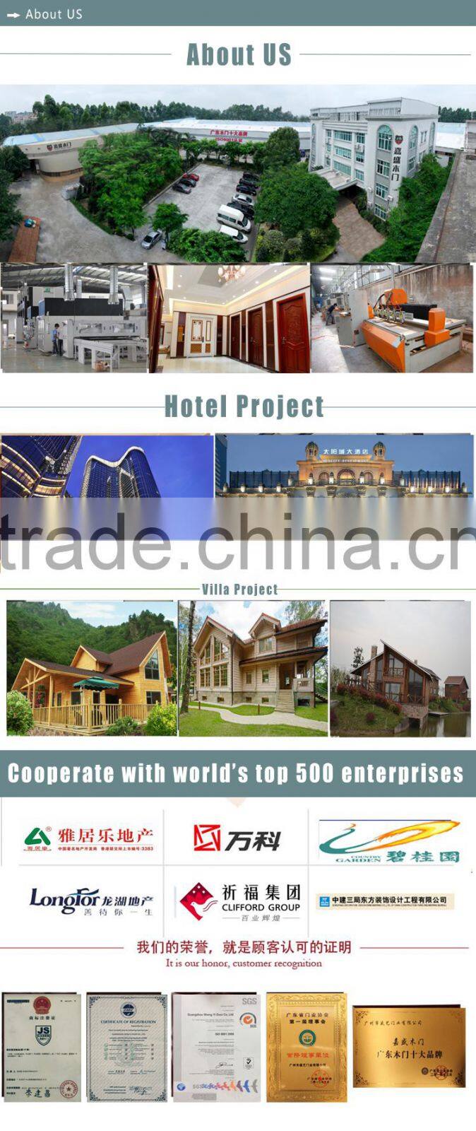 Finished Surface Finishing and Entry Doors Type glass insert solid wood door