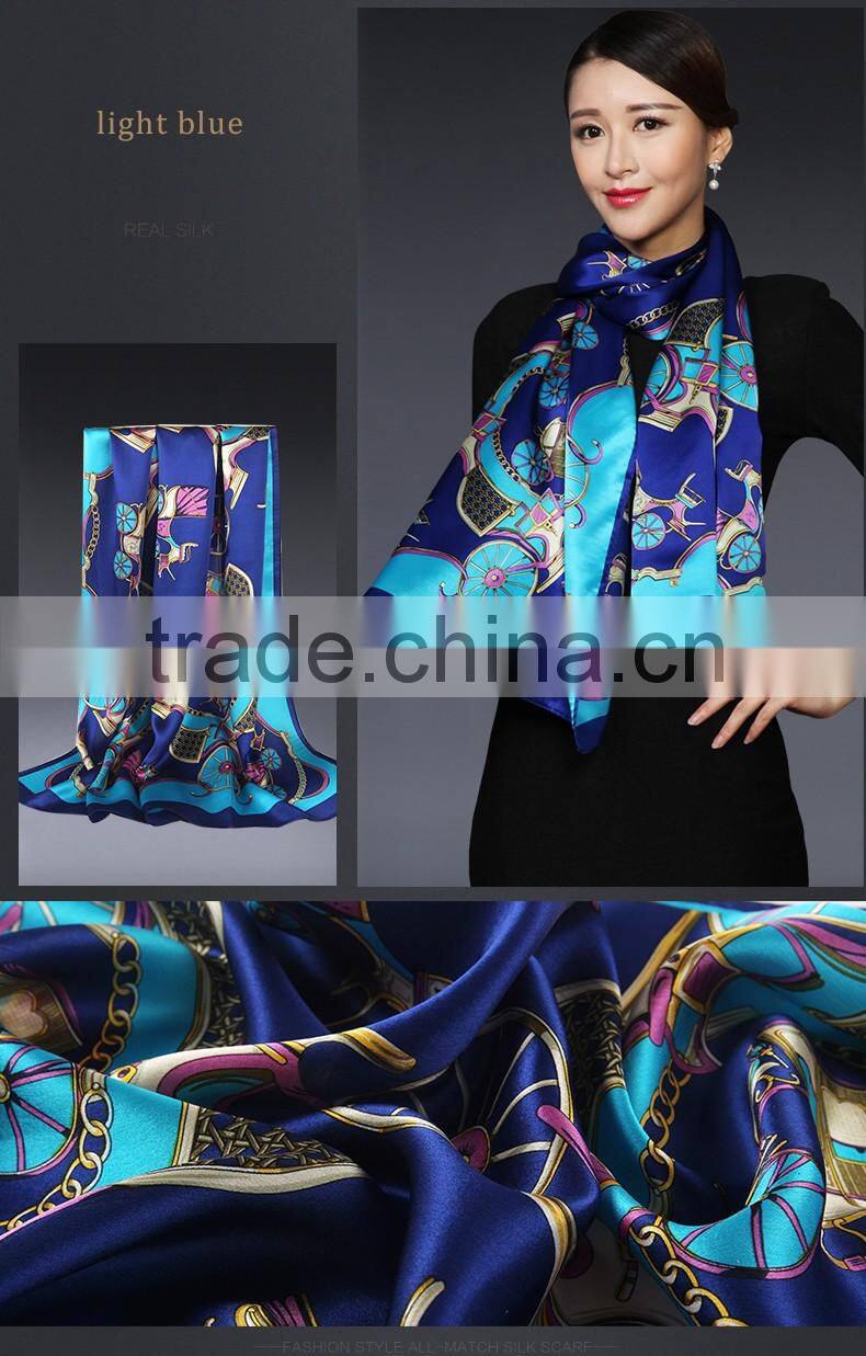 Manufacturer wholesale 100% Silk hijab scarf Euro Style digital printing silk scarves girls party dresses