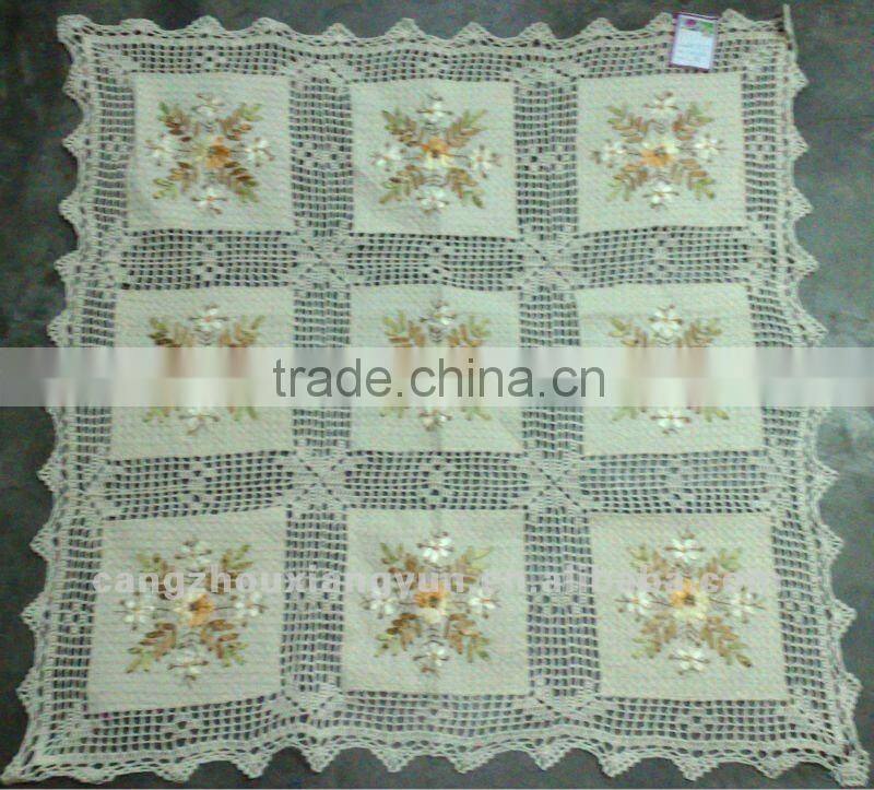 Polyester tablecloth cotton lace ribbon embroidery
