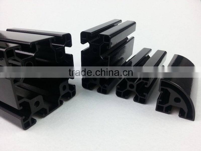 Aluminum black powder coated extrusion profile for industry console,work table