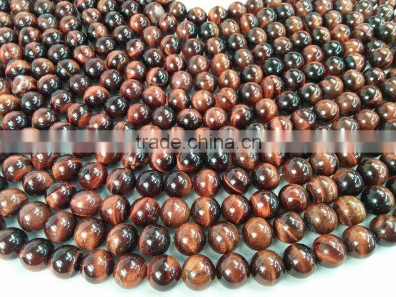 Factory Price Polish Natural Stone Beads Red Tiger Eye Stone Loose Beads