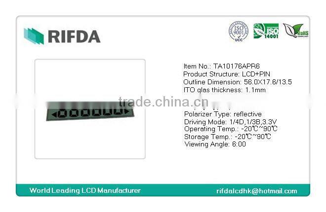 6 digits 7 seven segment display lcd glass with pin