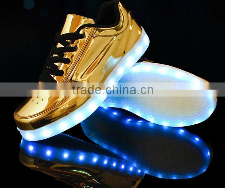 GD new types silvery sequined good quality led flashing shoes adult