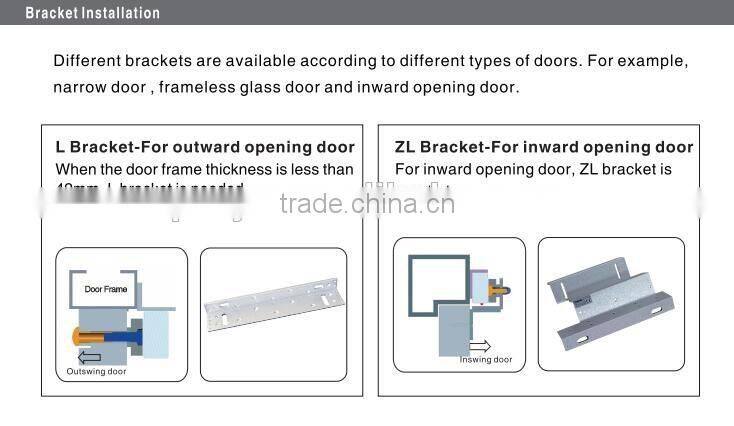 Double electric magnetic lock for wooden door, fireproof door, Holding Force: 180kg