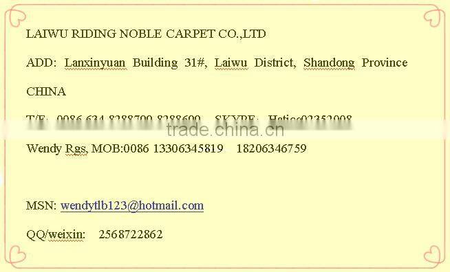 polyester surface with pvc backing carpet from china made