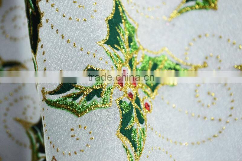 Polyester Organza Printed Fabric Snow man Design 237