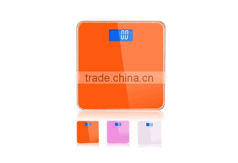 purple pink color body scale digital electronic body fat scale bathroom scale glass blue backlight LCD display body scale