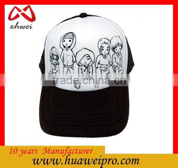 Custom Sublimation Foam Kids Trucker Cap Carton Pattern Children Mesh Cap