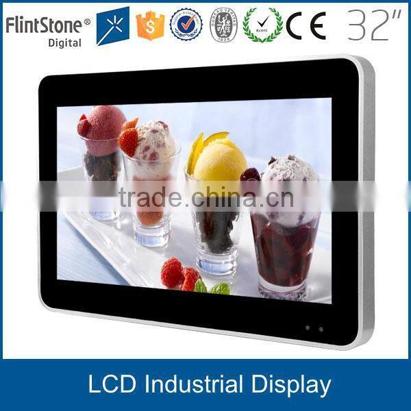 32" ethernet lan wifi network lcd advertising monitor with rca USB multi input