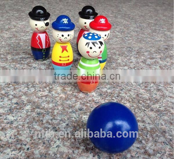 kids wood mini Bowling Ball and Pins Set