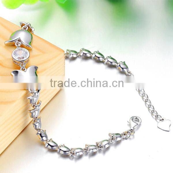 magnetic cz stone 925 silver bracelet