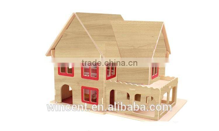 School Kids Toy Self-Assembly House 3D Wood Puzzle