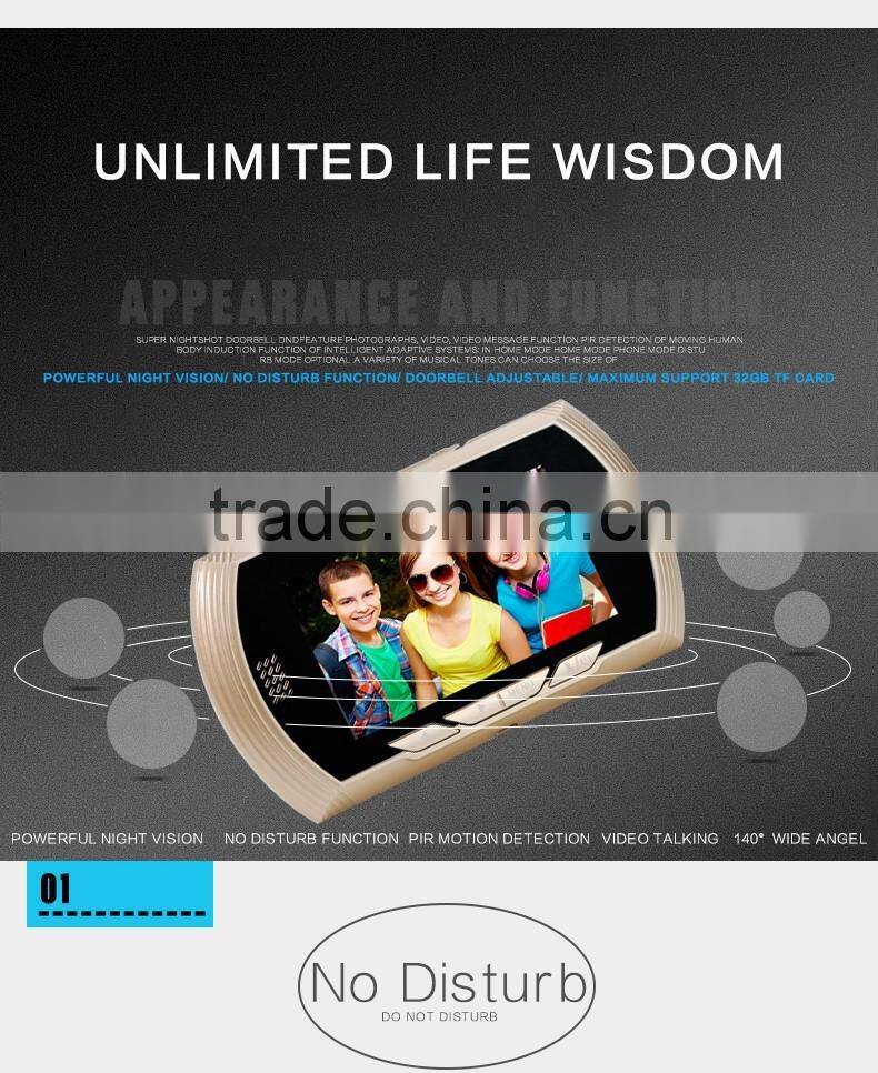 Digital Door Viewer With 4.3 inch LCD Screen Digital Memory Card Door Peephole Viewer Doorbell Security Camera