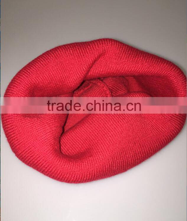 red beanie hat/embroidery logo style winter caps