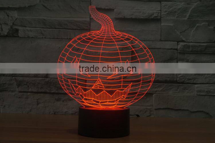 Pumpkin shape decorate in Hallowmas novelty 3D led night light lamp kids baby bedroom
