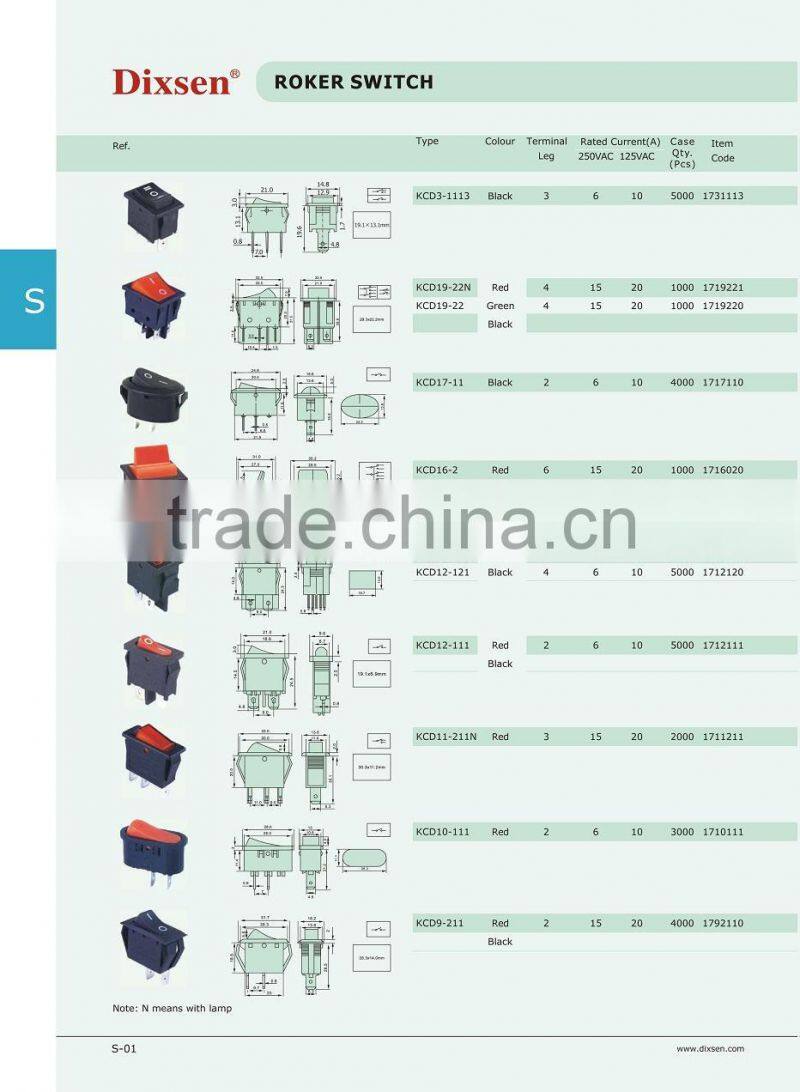electric switch KCD5-111N,KCD5-111,KCD19-22,KCD17-11,KCD16-2,KCD12-121N,KCD12-121,KCD12-111,KCD11-211N,KCD10-1