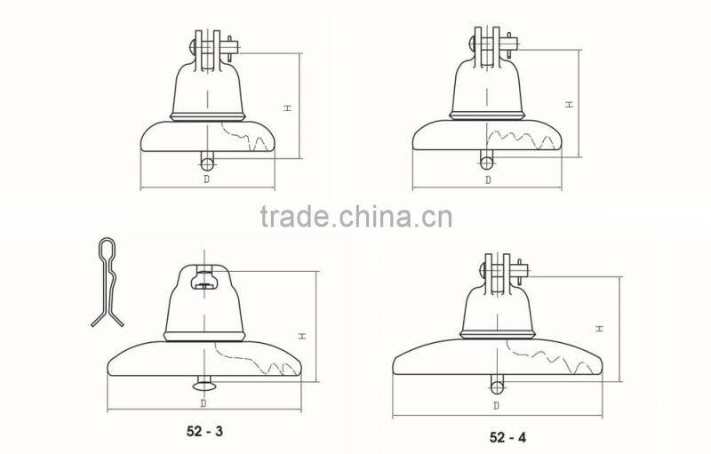 Wenzhou Yika ANSI 52 3 Porcelain Suspension Insulator