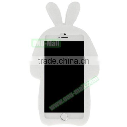 3D Creative Rabbit Pattern Silicone Protective Case for iPhone 6 Plus, Cute Back Case for iPhone 6s Plus