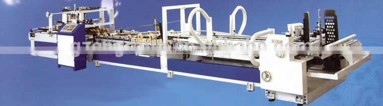 High speed fully automatic cardboard box folder gluer with automatic strapping machine