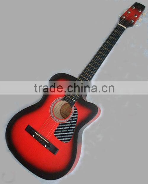 38 size pratice student cheap cutaway acoustic guitar