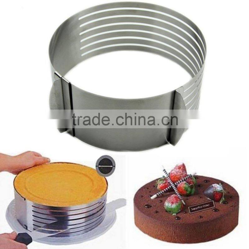 16-20cm Adjustable Stainless Scalable Mousse Cake Ring Layer Slicer Cutter Mould