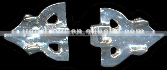 3MM 2MM Clear Crystal Garment Rhinestone Rhodium Metal Pair Buckle