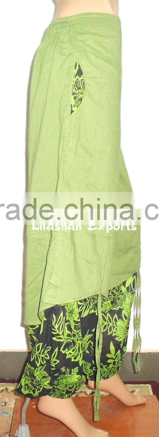 3134 Cotton boho harem casual Pantalon Pants Harem shirred waist cotton yoga pants