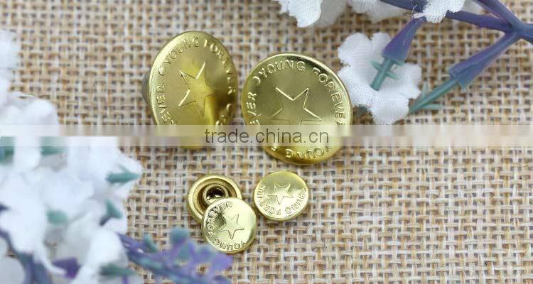 17mm fashion metal custom jean blue button for jacket