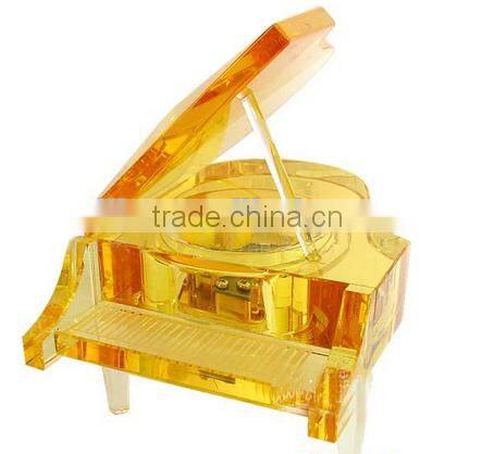 factory price grand small crystal piano music box