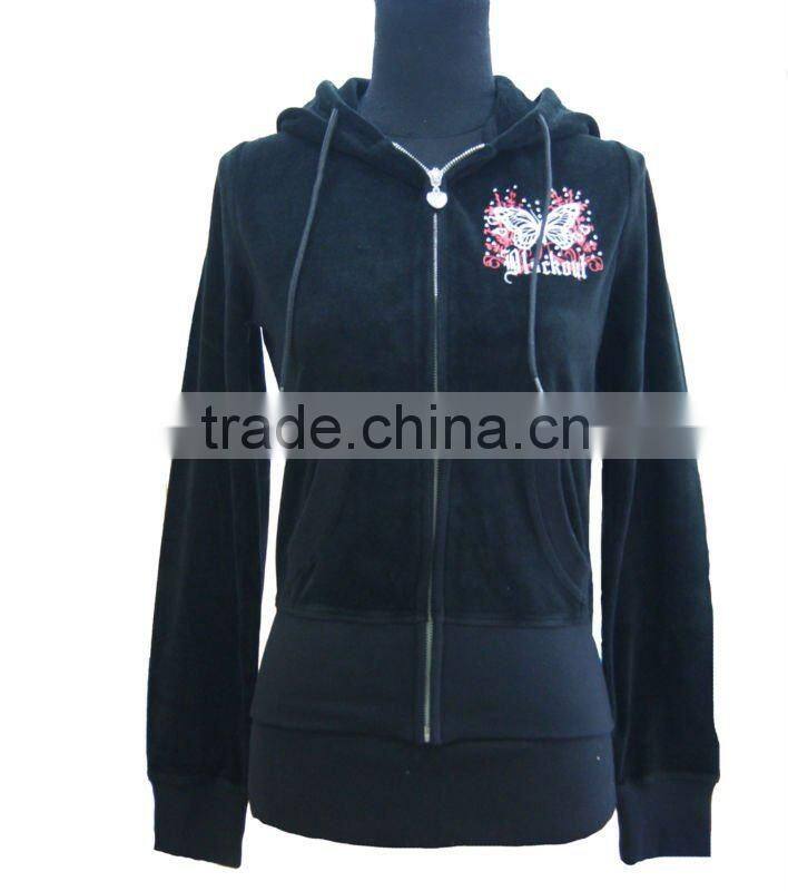 Hot Ladies 2 pcs Velour Suit with Beautiful Print Design