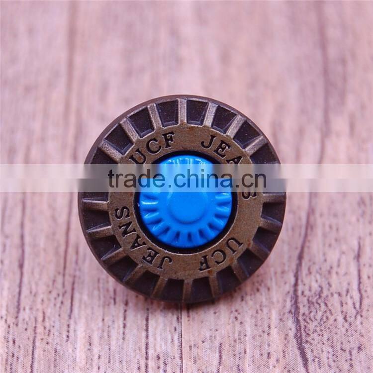 Wholesale fashion usa embossed jean clothing large metal buttons