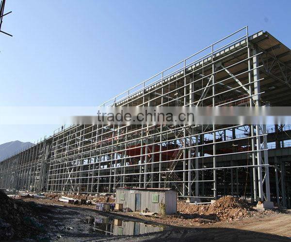 Large-span light steel structure buildings/warehouse, easy to assemble and disassemble