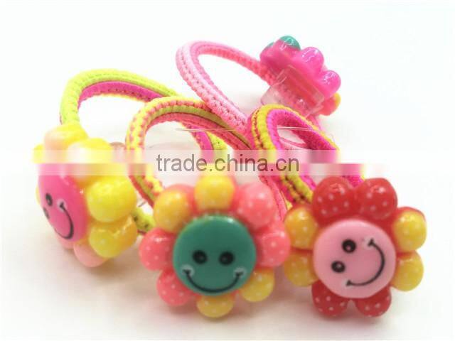 Lovely candy colors heart design with little flowers children hair tie set