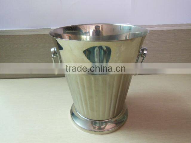4L Stainless steel ice bucket with a bottom, metal wine bucket, red wine champagne bucket