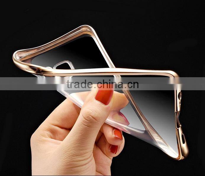 Clear Hard Back TPU gold electroplating Bumper Case Cover For Samsung S7 & S7 Edge