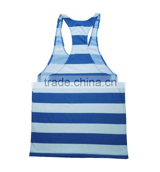 Wholesale Mens Stripe Gym Fitness Tank Top