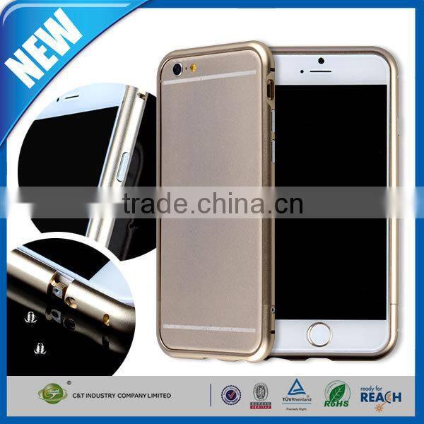 C&T Premium Silver Aluminum Metal Bumper Frame Case for Apple iPhone 6 (4.7-inch) , For iPhone 6 Iron Bumper