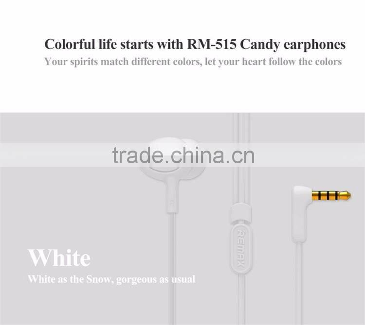 REMAX 3.5mm Metal Micro Moving Coil Unit In Ear Stereo Music headset microphone For IPhone 6S Samsung stereo headset