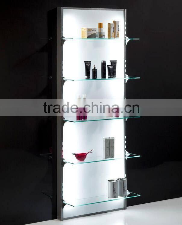 Wall-mounted display rack beauty product with indirect lighting for beauty parlors