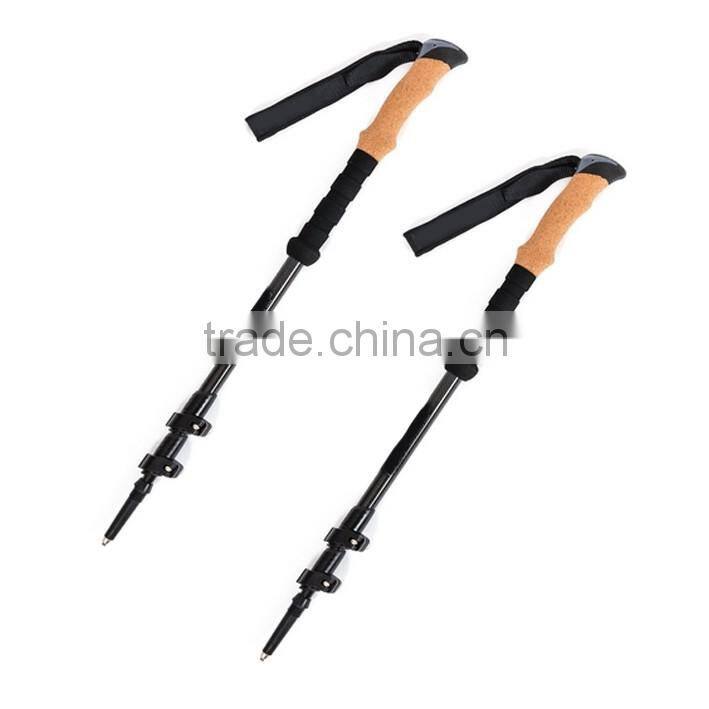 4 Seasons Accessories Quick and Easy Lock Cork Handle Carry Bag 100% Carbon Fiber Trekking Poles walking stick