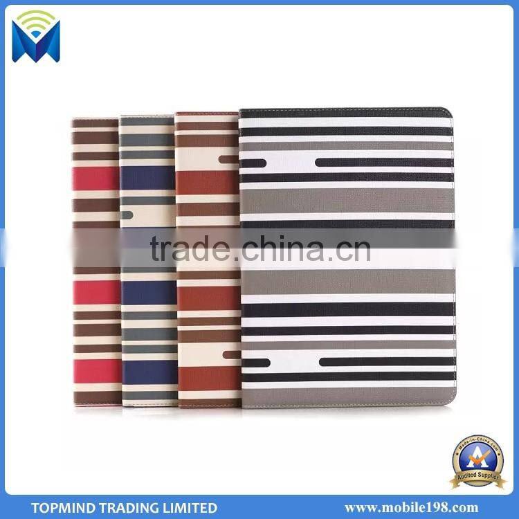Stripe Pattern Leather Flip Case Cover with Back Cover for iPad Pro