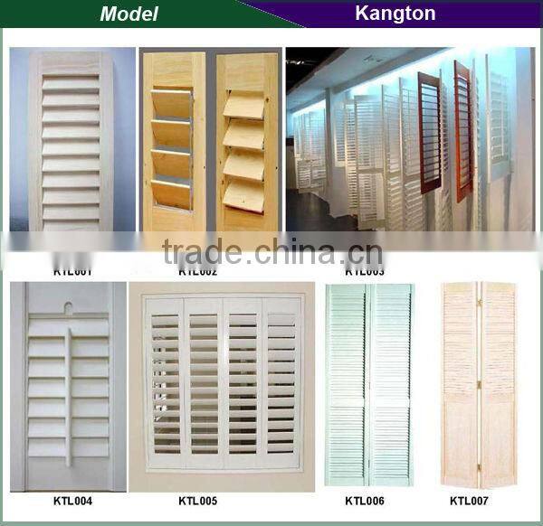 FSC Certificated Interior Wood shutter door, white primer Pine louver shutter door