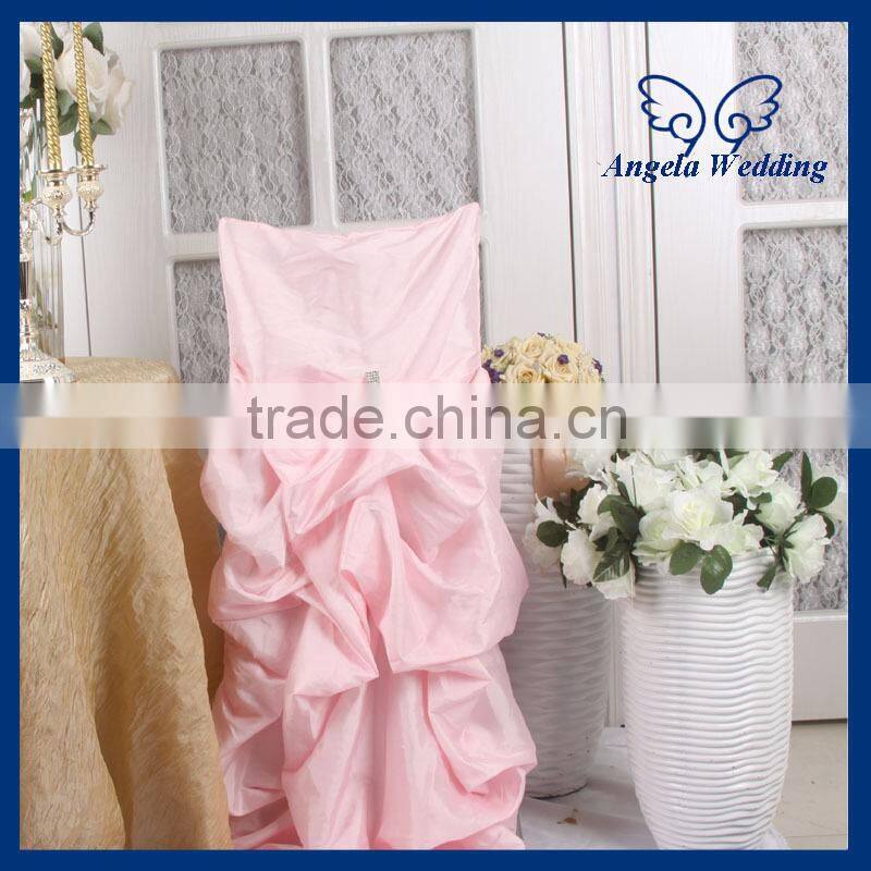 CH003JA wholesale violet ruffled taffeta wedding gathered dark purple chair cover
