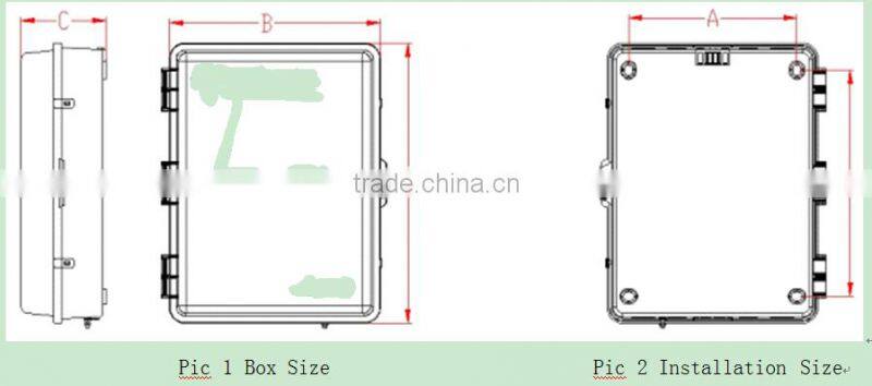 FTTH 16 cores 2pc1*8 drawer PLC or 1pc 1*16 drawer IP55 Fiber Optical Terminal Box
